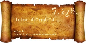 Tisler Árpád névjegykártya